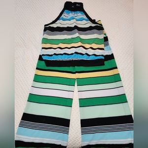 7th Avenue Design Studio Multi Colored Striped Pant Set Size L
